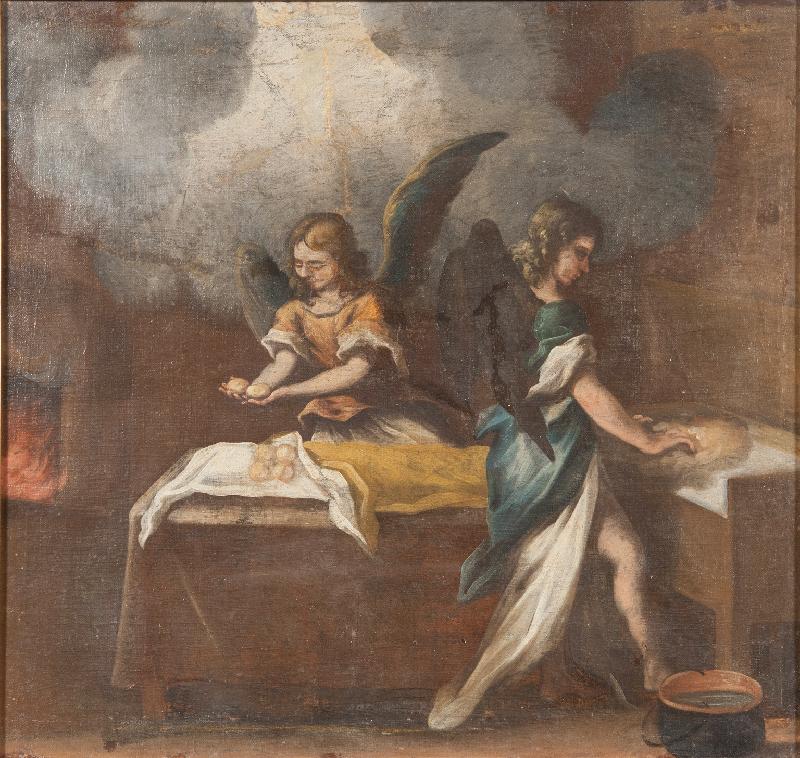 36-Bott. toscana sec. XVIII, Angeli preparano il pane per Sanza Zita-beweb
